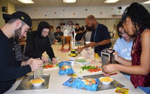 students preparing nachos