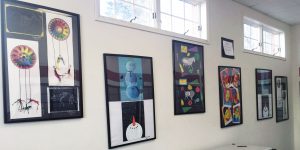 Middle school artwork on display at the Otisville Post office