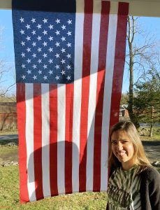 Shari Gurney and US flag