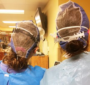 nurses wearing mask extenders