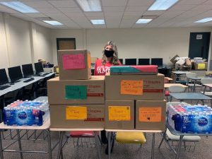 students with care packages