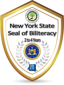 New York State Seal of Biliteracy silver badge