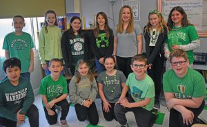 kids wearing green