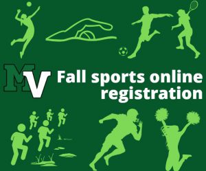 Fall sports online registration sign